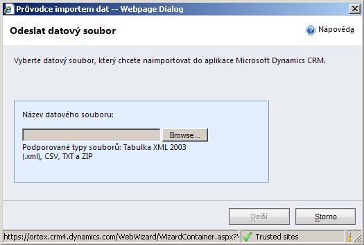 Microsoft CRM 2011 - dialog import